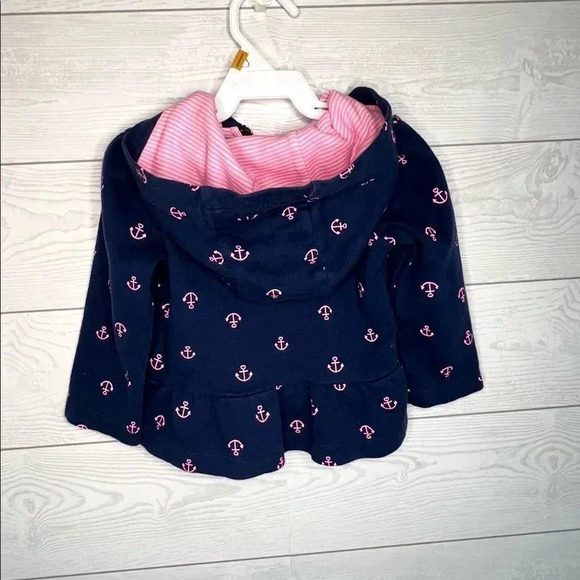 Just one You by Carter’s full zip hoodie Navy with anchor print, Size 12 months - Picture 2 of 5